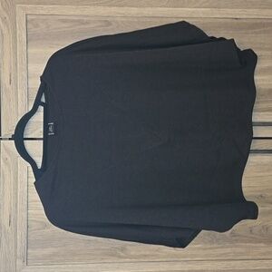 ZARA BLACK LOOSE FIT WIDE SHORT SLEEVE CROP TOP